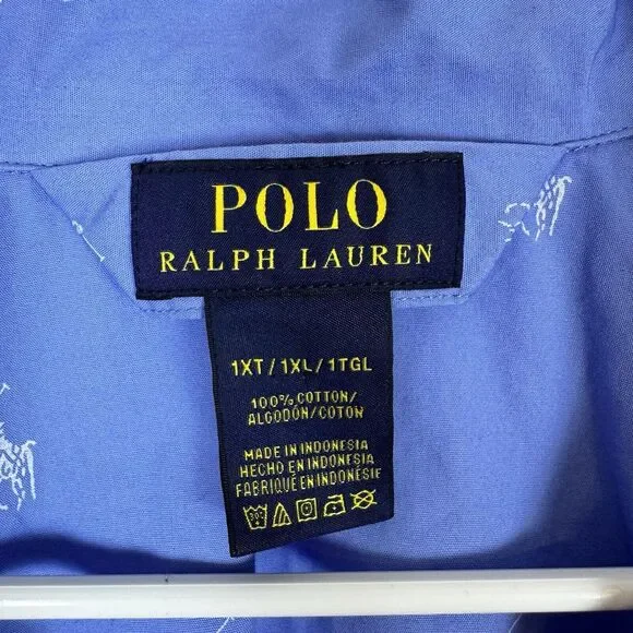 Polo Ralph Lauren Blue Pajama Top Men’s 1XT Big & Tall Pony Logo - Picture 3 of 13